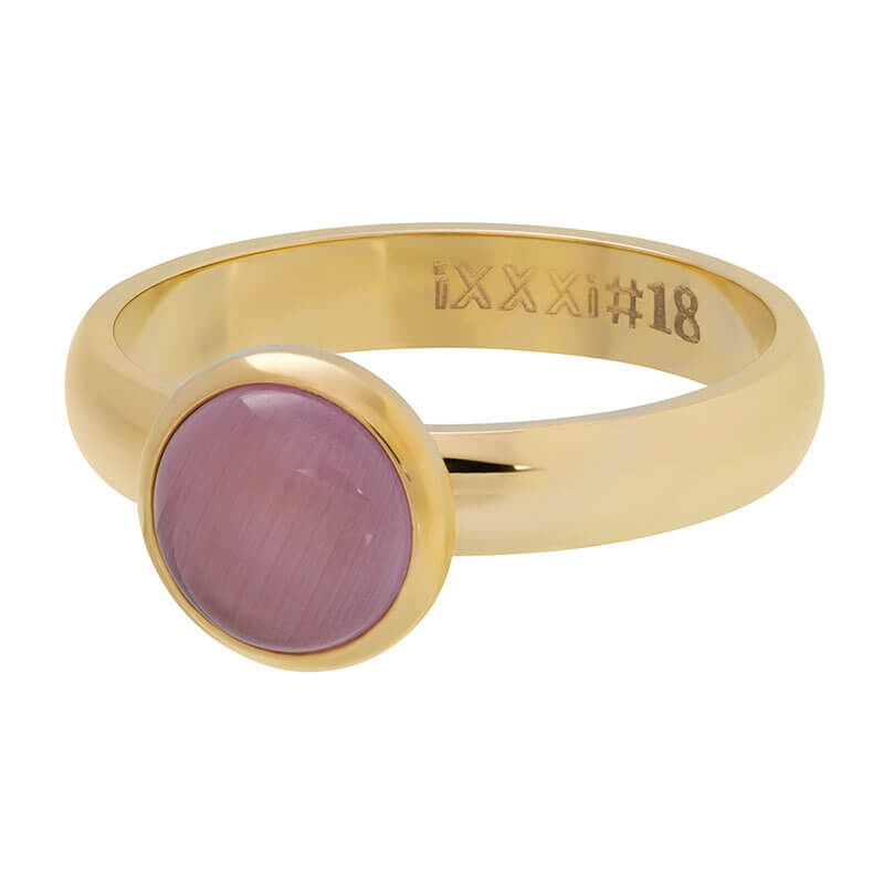 iXXXi Jewelry - Vulring - Cat eye pink - Goudkleurig - 4mm - maat 19