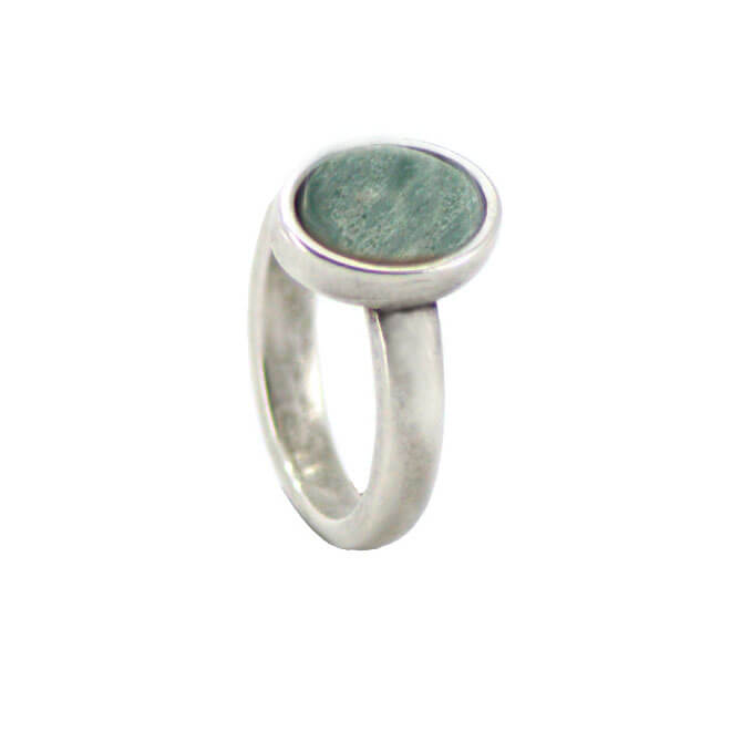 Qoss Ring Door Ovale Groene Steen - Maat XL