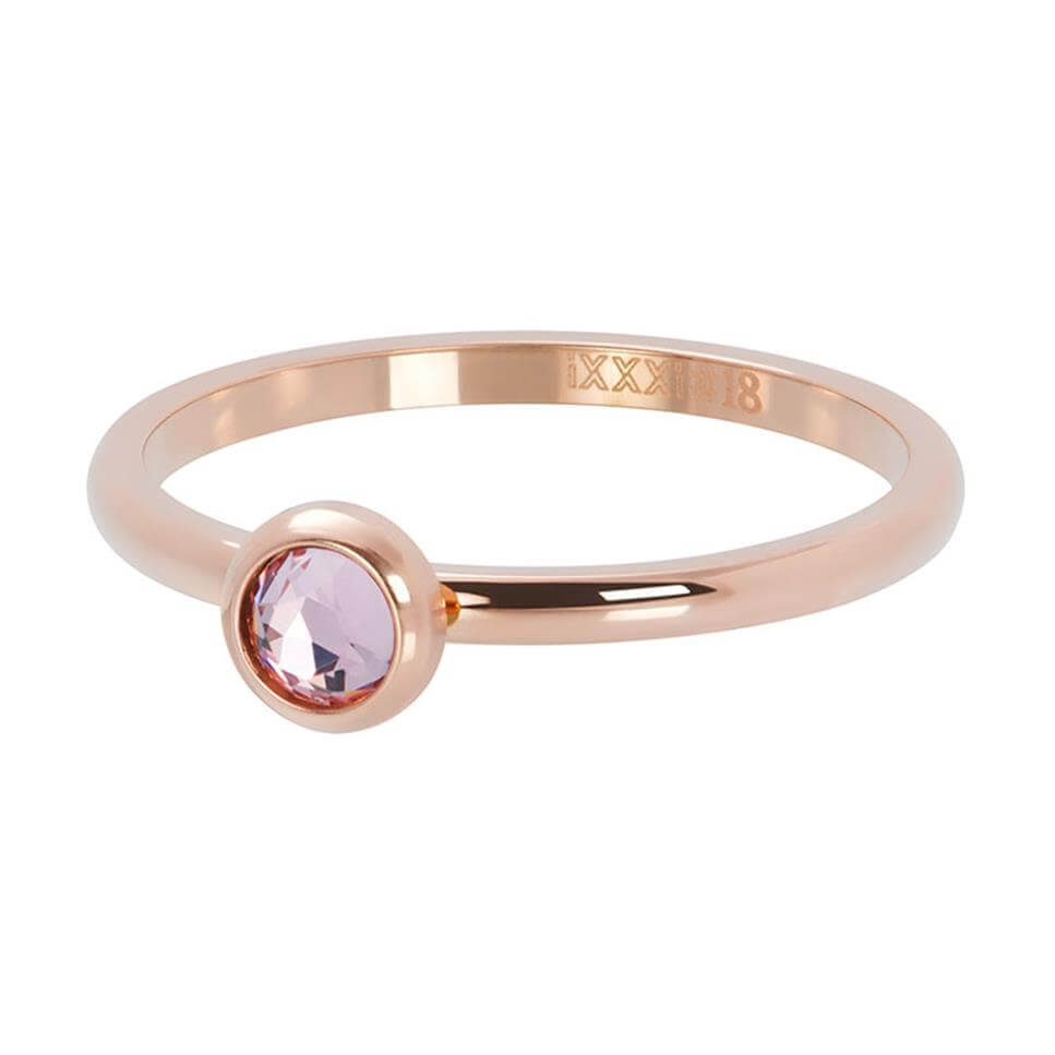 iXXXi Jewelry - Vulring - 1 zirconia pink - Rosegoudkleurig - 2mm - maat 18