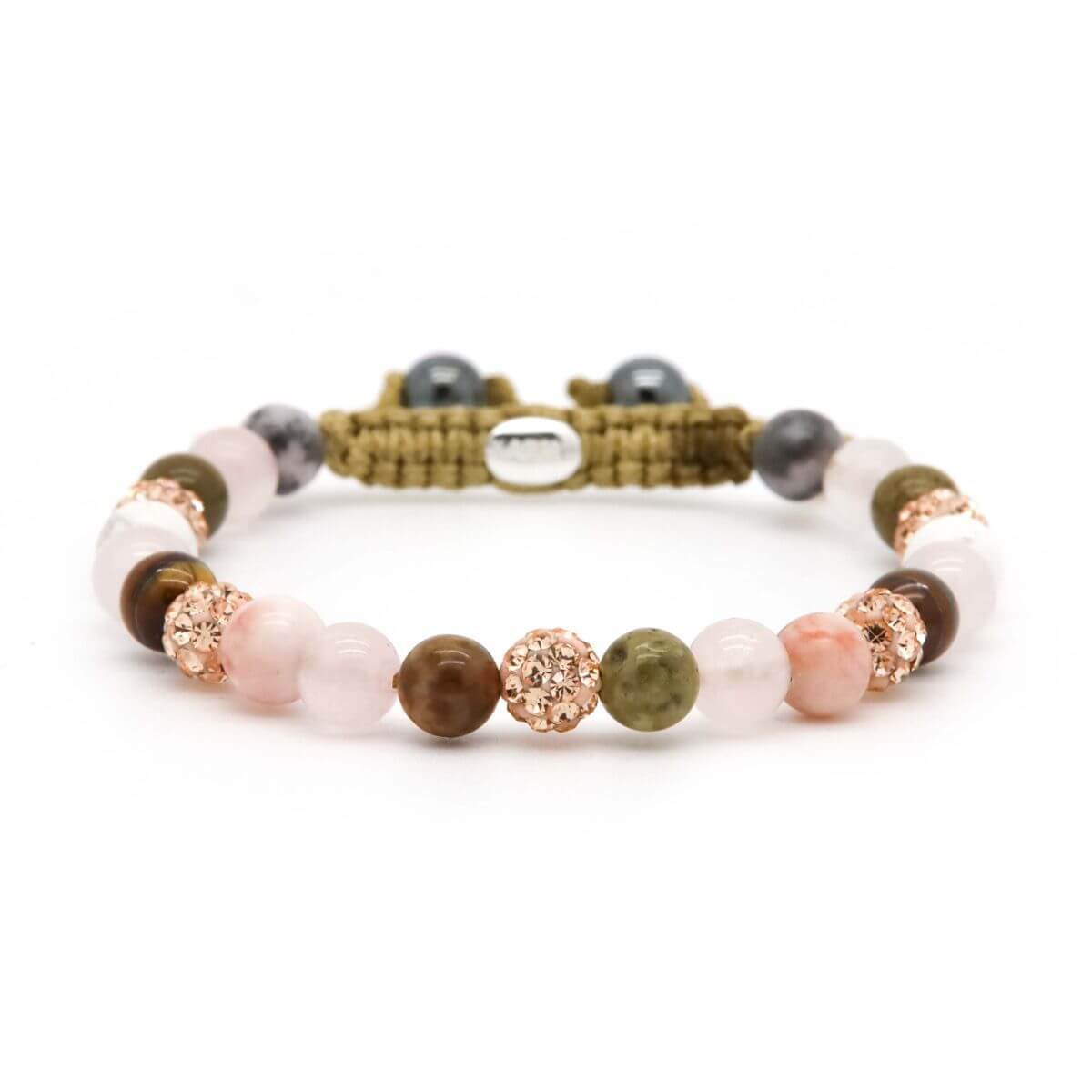 Karma Armband Spiral Mocha Rosé Crystal