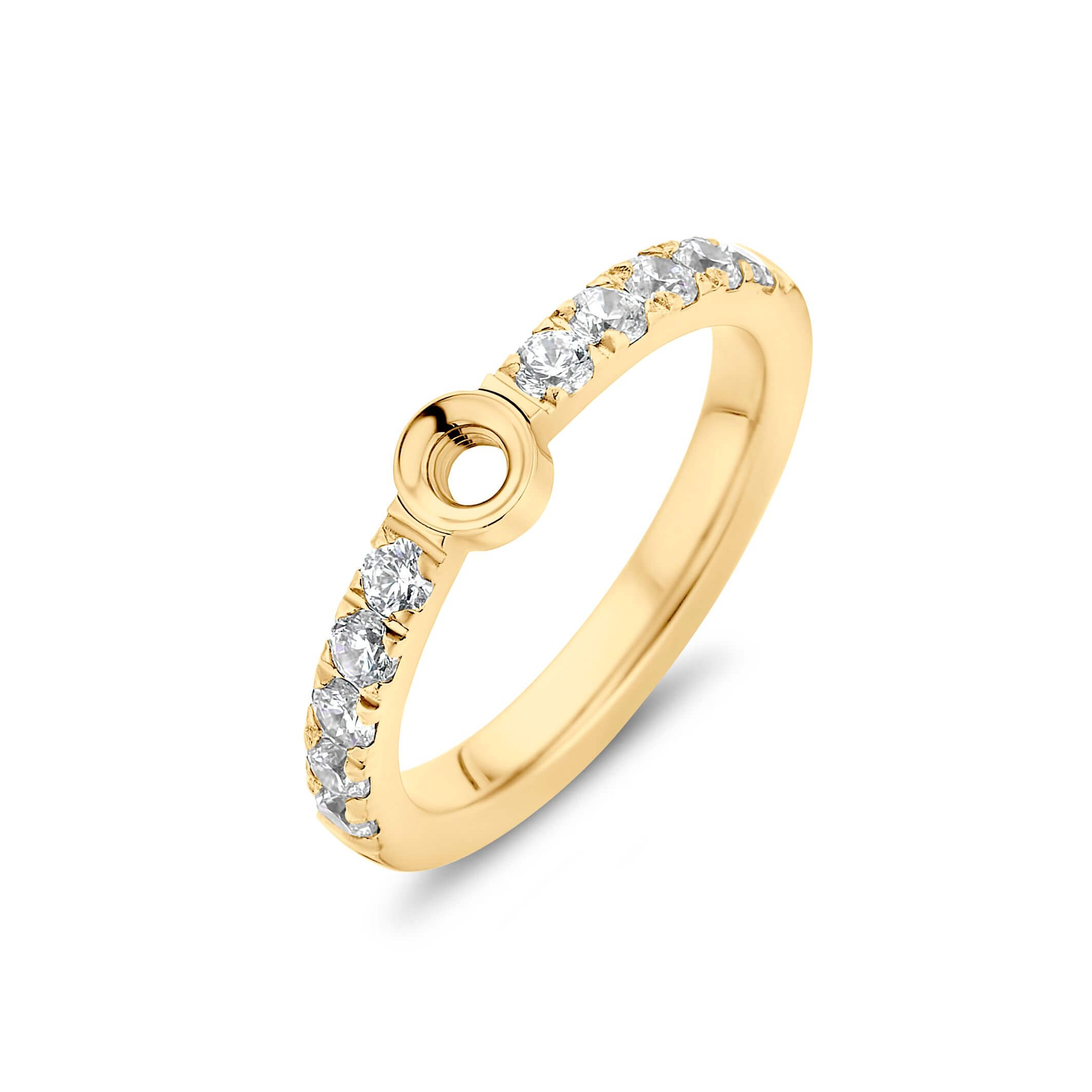 Melano Twisted Ring Crystal Goud | Maat 56