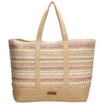 PE Florence Rieten Strandtas Natural Life Beige Multi