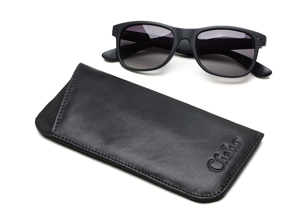 Chabo Bags - Sunglass holder - Zonnenbrilhoesje - Leer - Zwart