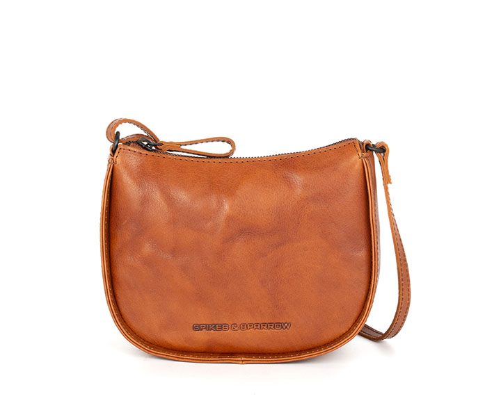 Spikes & Sparrow Crossbody Schoudertasje Emilie Brandy