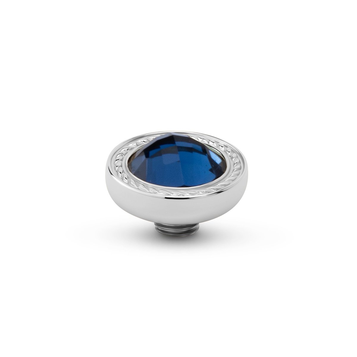 Melano Vivid Round Swirl Steentje Lake Blue | Zilver