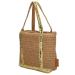 PE Florence Rieten Handtas/Schoudertas Natural Life Donker Natural/Goud