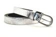 Take It Leren Riem 2 cm Metallic Zilver